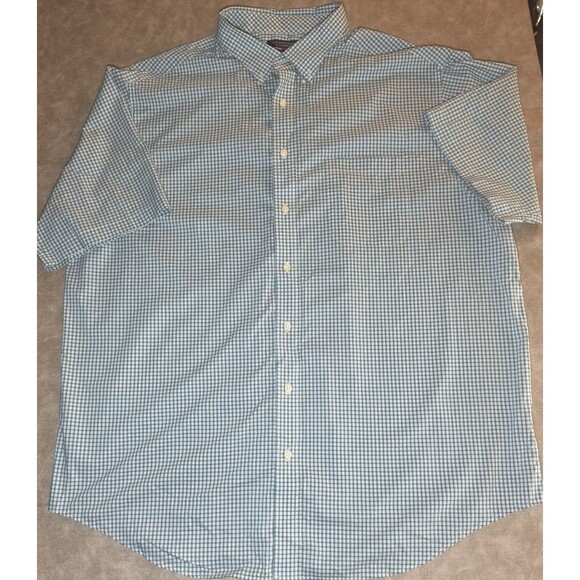 Mens TravelSmart Roundtree & Yorke Long Sleeve ButtonDown Shirt Blue/white 3XT - Picture 3 of 6